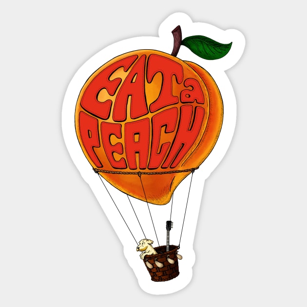 Eat a Peach Sticker by ogeraldinez